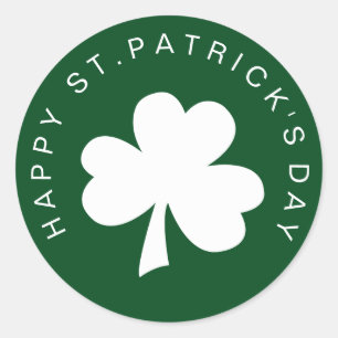 Pegatina Redonda Feliz Día de San Patricio