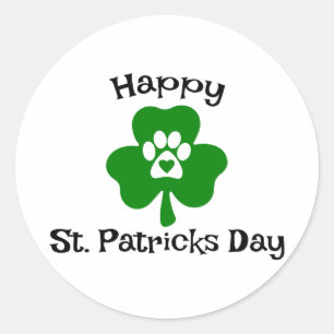 Pegatina Redonda Feliz Día de San Patricio ☘️ 🎉