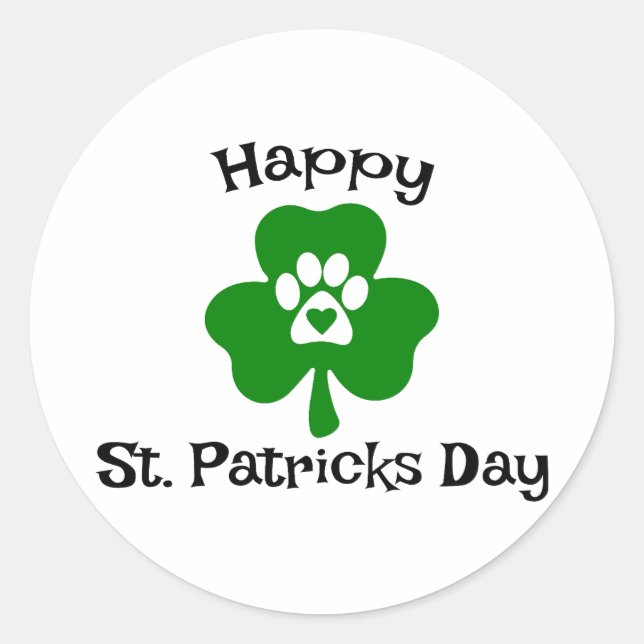 Pegatina Redonda Feliz Día de San Patricio ☘️ 🎉 (Anverso)