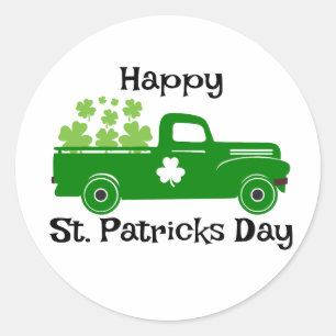 Pegatina Redonda Feliz Día de San Patricio ☘️ 🎉