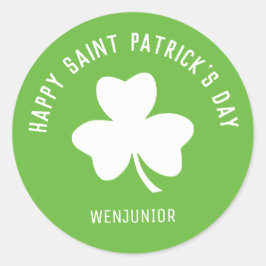 Pegatina Redonda Feliz Día de San Patricio