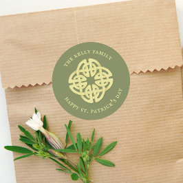 Pegatina Redonda Feliz Día de San Patricio, Personalizado de la Cru