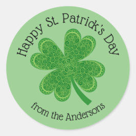 Pegatina Redonda Feliz Día de San Patricio por la gota