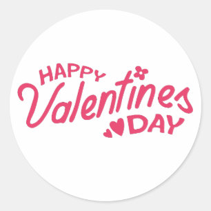 Pegatina Redonda Feliz Día de San Valentín