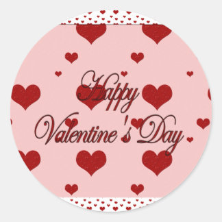 Pegatina Redonda Feliz Día de San Valentín