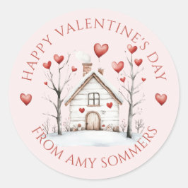 Pegatina Redonda Feliz Día de San Valentín