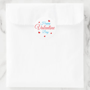 Pegatina Redonda Feliz día de San Valentín