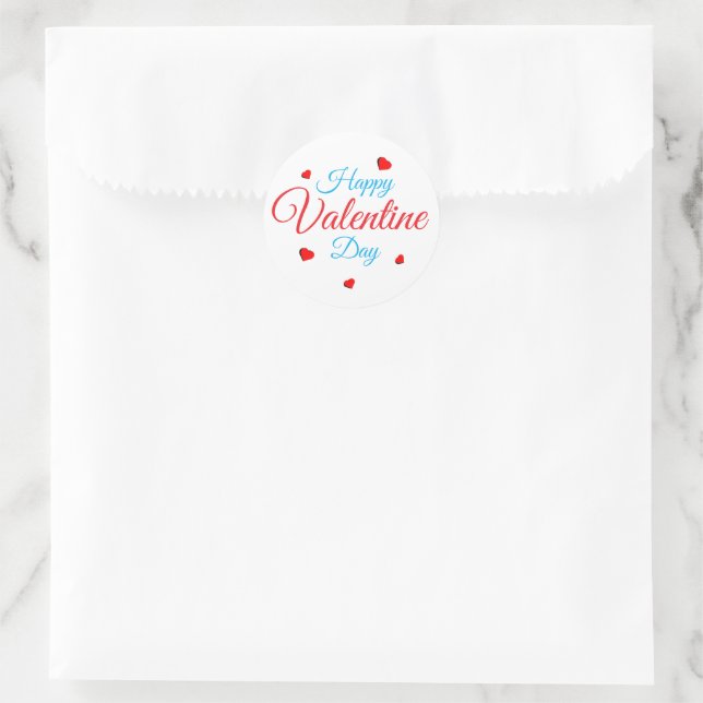 Pegatina Redonda Feliz día de San Valentín (Bolso)