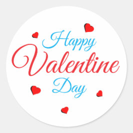Pegatina Redonda Feliz día de San Valentín