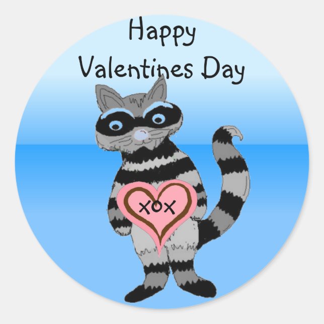 Pegatina Redonda Feliz Día de San Valentín (Anverso)