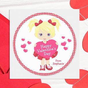 Pegatina Redonda Feliz Día de San Valentín