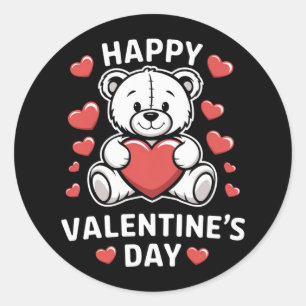 Pegatina Redonda Feliz Día de San Valentín