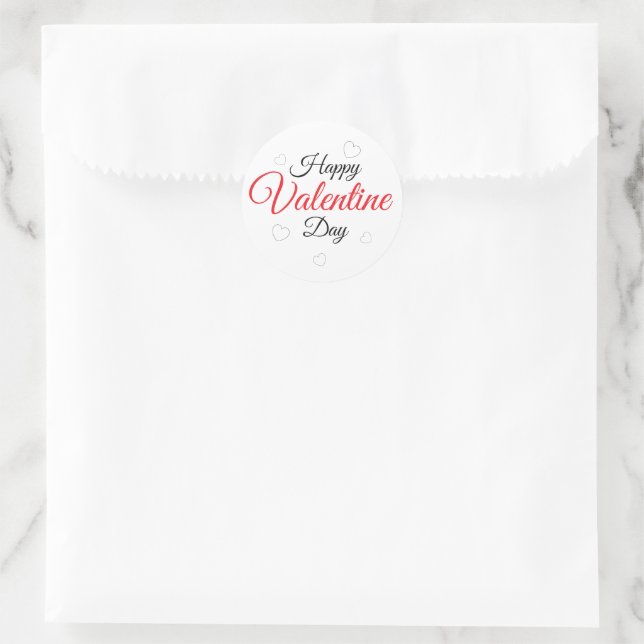Pegatina Redonda Feliz día de San Valentín (Bolso)