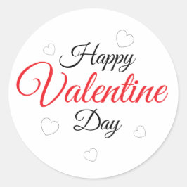 Pegatina Redonda Feliz día de San Valentín