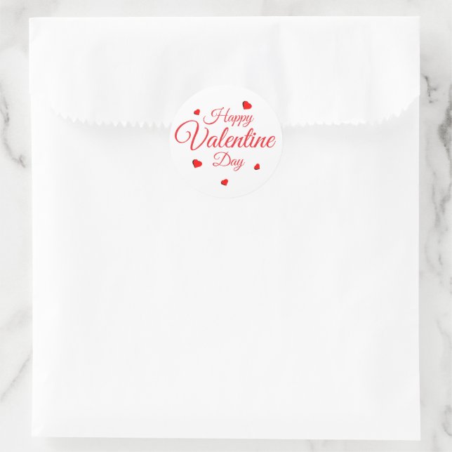 Pegatina Redonda Feliz día de San Valentín (Bolso)