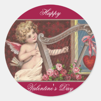 Pegatina Redonda Feliz Día de San Valentín