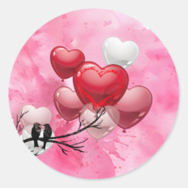 Pegatina Redonda Feliz día de San Valentín