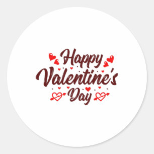 Pegatina Redonda Feliz Día de San Valentín