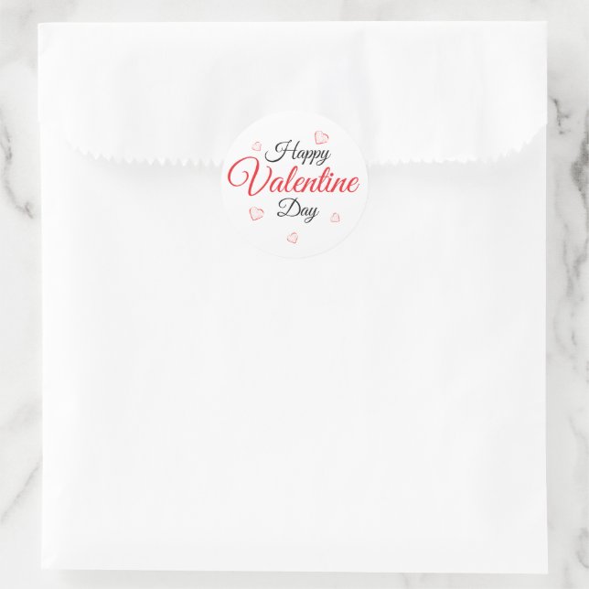 Pegatina Redonda Feliz día de San Valentín (Bolso)