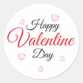 Pegatina Redonda Feliz día de San Valentín