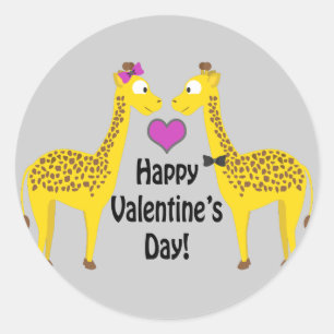Pegatina Redonda Feliz Día de San Valentín