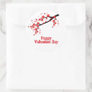 Pegatina Redonda Feliz día de San Valentín