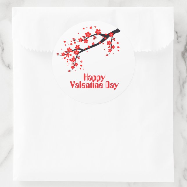Pegatina Redonda Feliz día de San Valentín (Bolso)