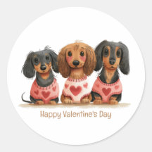 Feliz Día de San Valentín a los perros Dachshund
