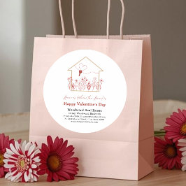 Pegatina Redonda Feliz Día de San Valentín Agencia Inmobiliaria Neg