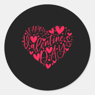 Pegatina Redonda Feliz Día de San Valentín Camisetas San Valentín C