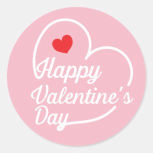 Pegatina Redonda Feliz Día de San Valentín ID734