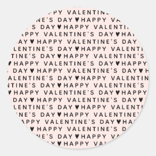 Pegatina Redonda Feliz Día de San Valentín moderno