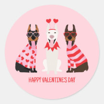 Feliz Día de San Valentín Perros Dobermann
