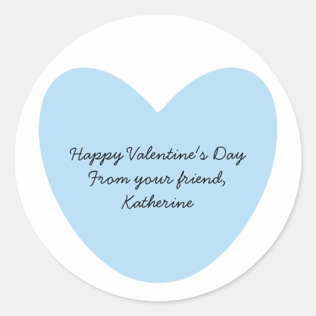 Pegatina Redonda Feliz Día de San Valentín salón de clases para niñ (Anverso)