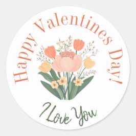 Pegatina Redonda Feliz día de San Valentín stickers 