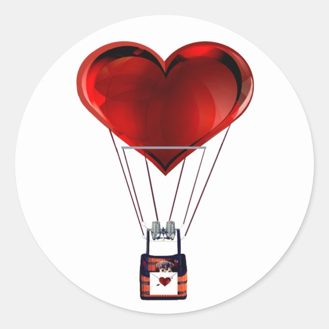 Pegatina Redonda Feliz día de San Valentín Stickers (Anverso)