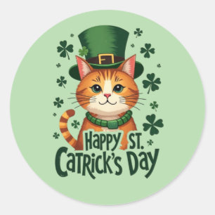 Pegatina Redonda Feliz Día de St. Catrick - Día de San Patricio