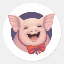 Pegatina Redonda ¡Feliz Día del Cerdo!