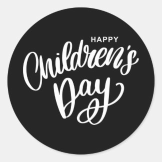 Pegatina Redonda Feliz Día del Niño