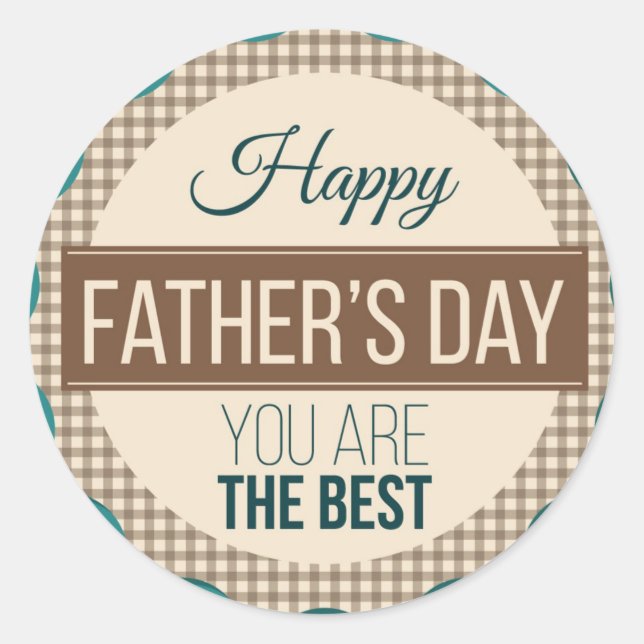 Pegatina Redonda Feliz Día del Padre  (Anverso)