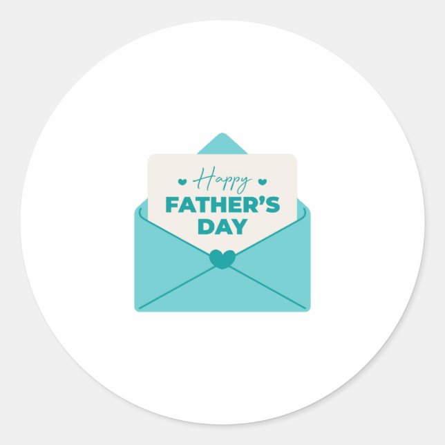 Pegatina Redonda Feliz Día del Padre (Anverso)