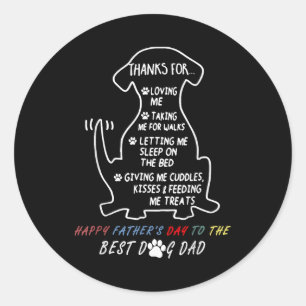 Pegatina Redonda Feliz Día del Padre al mejor perro papá