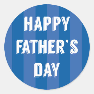 Pegatina Redonda Feliz Día del Padre Blue Stripes - Día del Padre