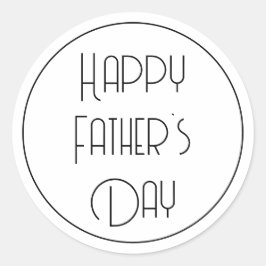 Pegatina Redonda Feliz Día del Padre Caligrafía Simple