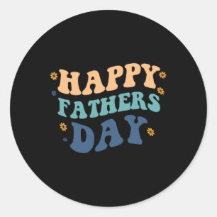 Pegatina Redonda Feliz Día del Padre desde la hija del hijo