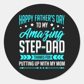 Pegatina Redonda Feliz Día Del Padre Paso Papá Gracias Por Poner En