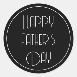 Pegatina Redonda Feliz Día del Padre Script Sencillo