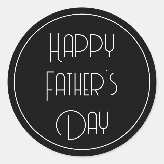 Pegatina Redonda Feliz Día del Padre Script Sencillo (Anverso)