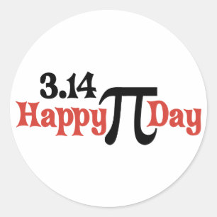 Pegatina Redonda Feliz Día del Pi 3.14 - 14 de marzo