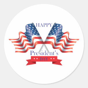 Pegatina Redonda Feliz Día del Presidente